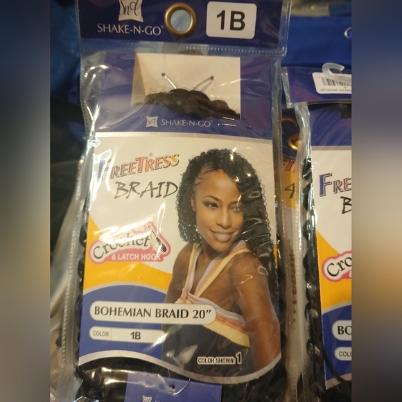 2 packs- FreeTress Bohemian Braid 20in. NIP. Color 1B. - Picture 1 of 2